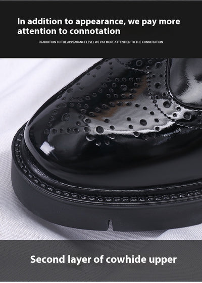 Zapatos de Cuero Casuales Estilo Británico con Tallado Brogue para Hombre - Image 19