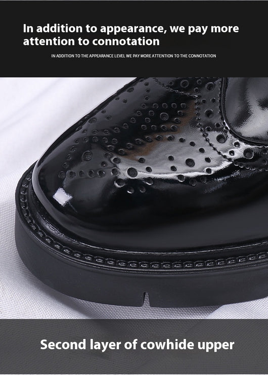 Zapatos de Cuero Casuales Estilo Británico con Tallado Brogue para Hombre - Image 19