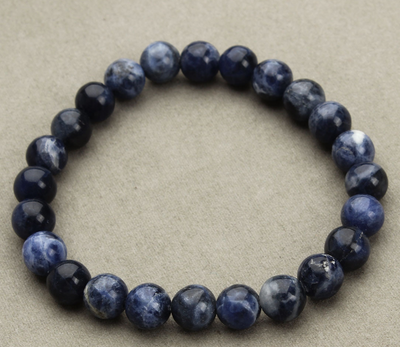 Pulsera de Cuentas de Aventurina Azul - Piedra Arenisca Redonda - Image 3