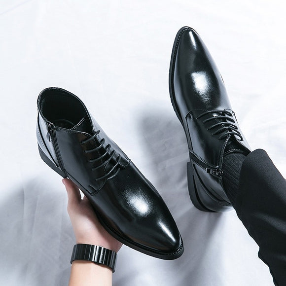 Botas Martin de Caña Alta con Punta Pronunciada - Estilo Urbano Masculino