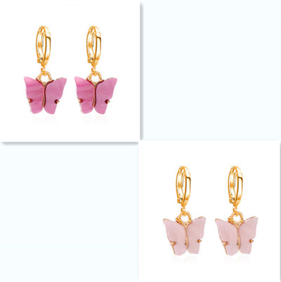 Aretes Mariposa Acrílicos Multicolores para Mujer - Image 17