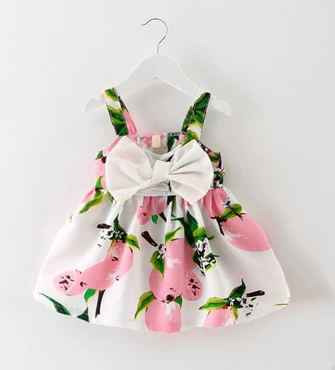 Vestido Infantil de Gasa Rojo con Tirantes - Image 2