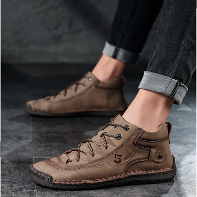 Botas Outdoor de Cuero Cosidas a Mano - Zapatos Oversize para Hombre - Image 20
