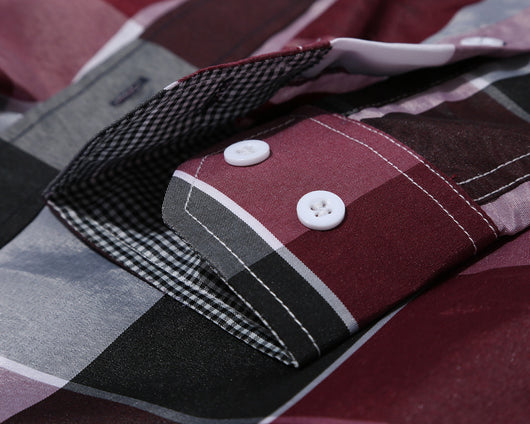 Camisa de Cuadros Clásica con Cuello Puntiagudo - Manga Larga Primavera Otoño - Image 3
