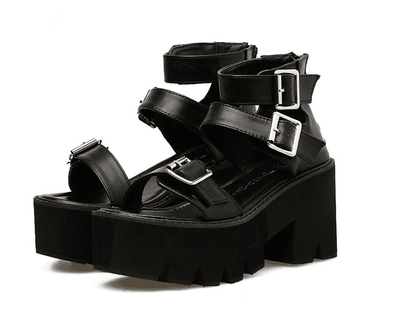 Sandalias de Tacón Alto con Plataforma Gruesa y Hebilla Ajustable - Estilo Europeo - Image 7