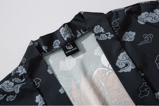 Cardigan Kimono Gato Samurái Streetwear Unisex Harajuku Anime - Image 3