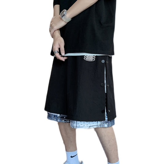 Shorts Casuales Holgados con Estampado Floral de Anacardo