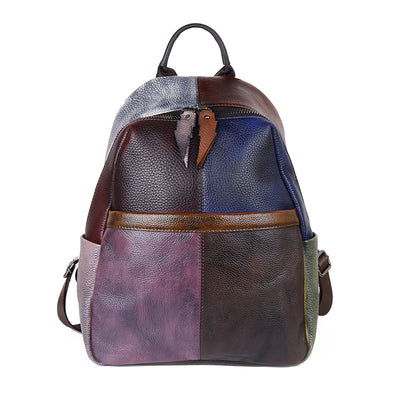 Bolso de Cuero Genuino con Doble Bandolera y Contraste de Tonos - Image 10