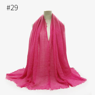 Pashmina de Algodón Suave con Flecos - Pañuelo Versátil para Mujer - Image 39
