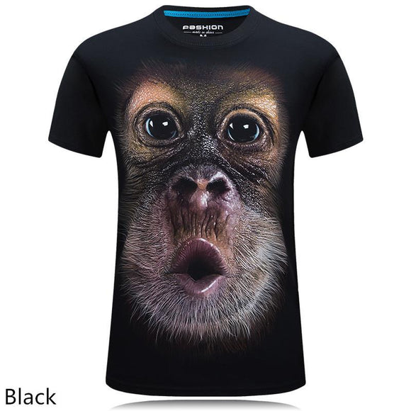 Playera Casual Estampado Animal 3D Personalizada Talla Grande Hombre