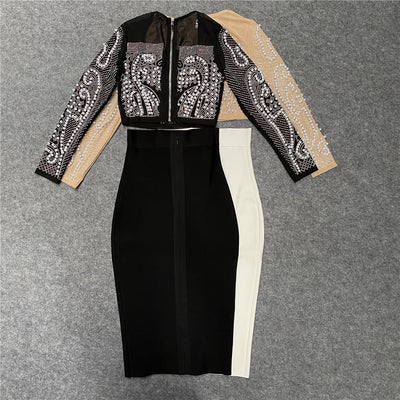 Conjunto Dos Piezas: Blusa Manga Larga con Tachuelas y Falda Midi - Image 7