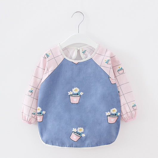 Babero Delantal de Algodón con Bolsillo para Bebés y Niños
