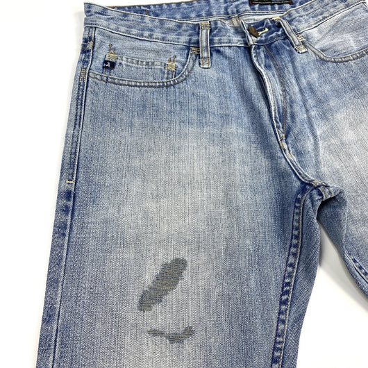 Jeans Rectos Sueltos con Borde Deshilachado - Estilo Casual Moderno para Hombre - Image 3