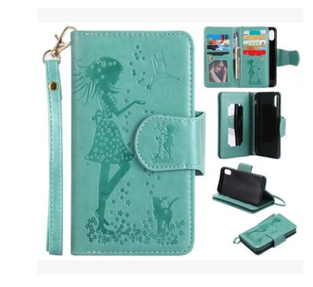 Funda Protectora de Cuero iPhone 7 y 6 Plus con Diseño Grabado y Compartimentos para Tarjetas