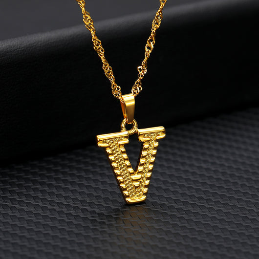 Collar con Colgante de 26 Letras Chapado en Oro - Image 24