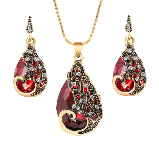 Conjunto de Collar Colgante y Aretes a Juego
