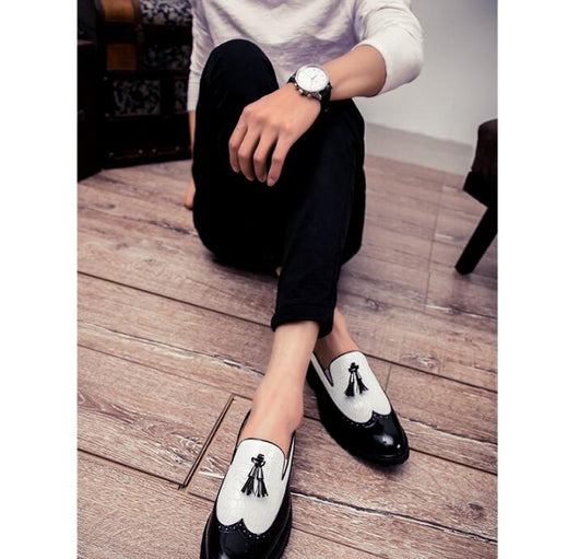 Zapatos Casuales Hombre Estilo Coreano con Borlas y Suela Gruesa - Image 10