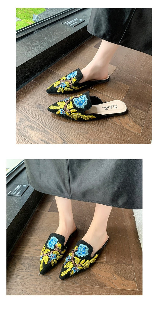 Pantuflas Bordadas Baotou Estilo Nacional para Mujer - Comodidad de Verano - Image 17