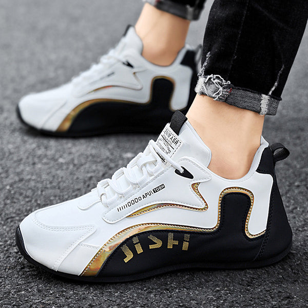 Tenis Deportivos Colorblock con Cordones para Hombre - Zapatos Transpirables de Bajo Perfil