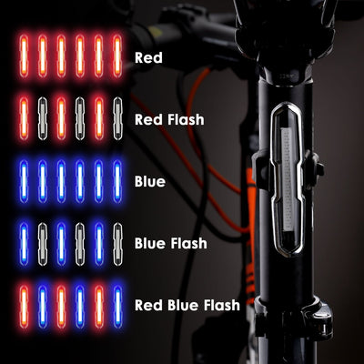 Luz Trasera LED Roja y Azul USB para Bicicleta de Montaña - Image 5