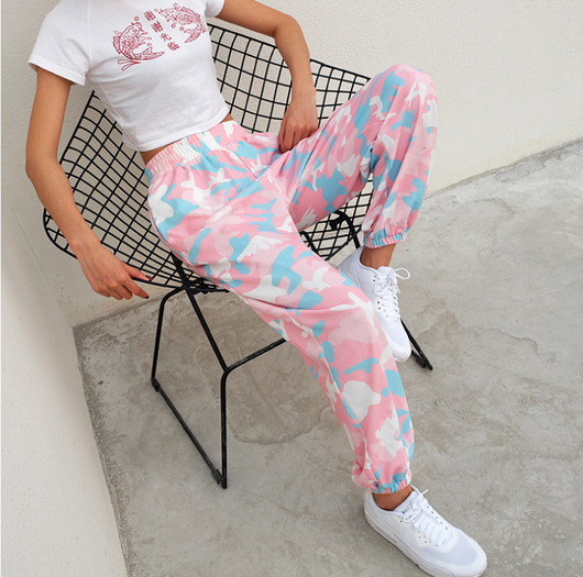 Pantalones Cargo Camuflaje Mujer - Joggers Holgados Cintura Alta Elásticos - Image 4