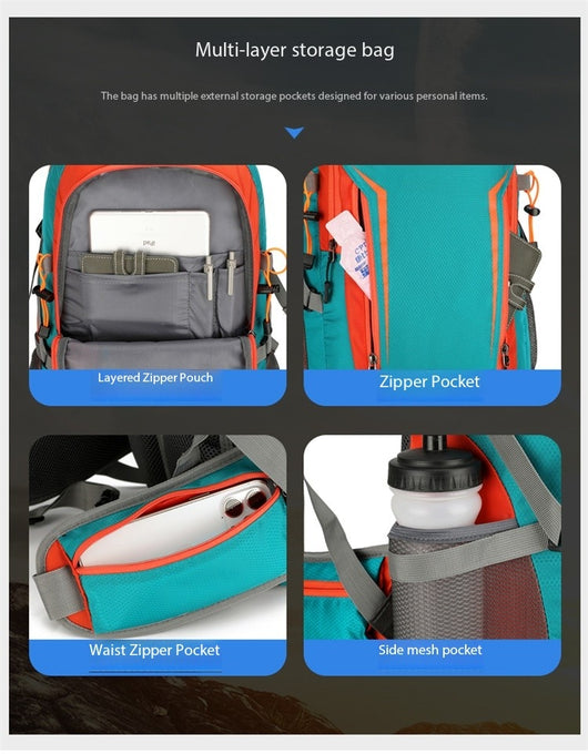 Mochila de Montaña Profesional 60L Impermeable Ligera para Senderismo y Camping - Image 13