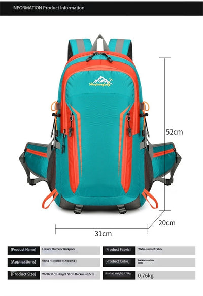 Mochila de Montaña Profesional 60L Impermeable Ligera para Senderismo y Camping - Image 22