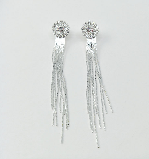Aretes Largos de Cristal Hipoalergénicos con Borlas - Image 6