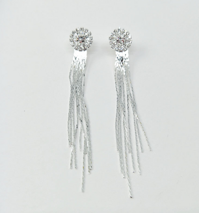 Aretes Largos de Cristal Hipoalergénicos con Borlas - Image 6