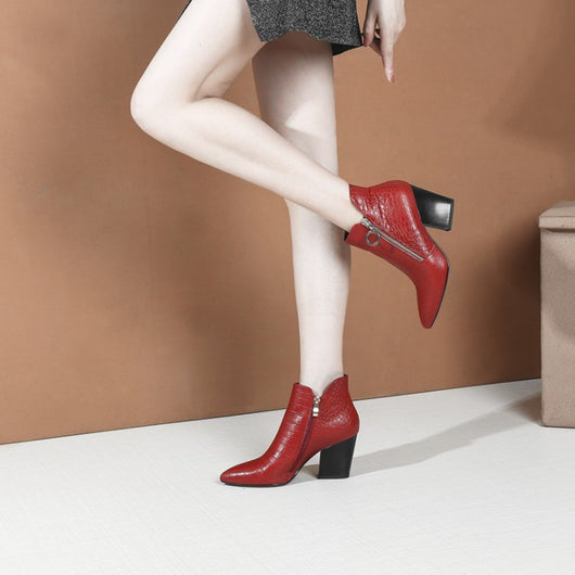 Botas Cortas con Tacón Grueso para Mujer - Image 3