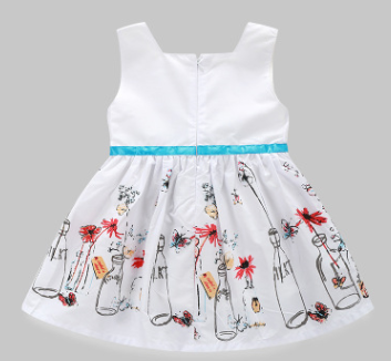 Vestido Princesa Niña Blanco con Mariposas y Flores - Image 3