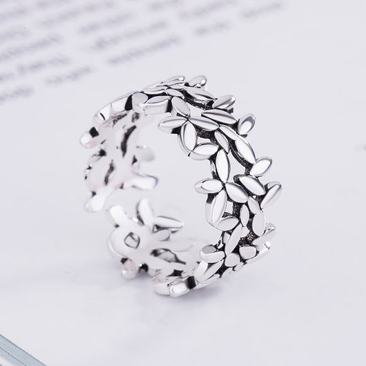 Anillo Dividido Hoja de Olivo