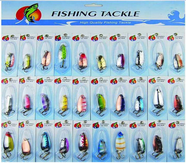 Set de 30 Señuelos Giratorios de Metal para Pesca de Trucha, Salmón y Lucio