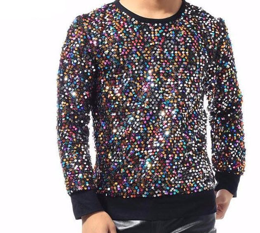 Camisa de Lentejuelas Multicolor para Fiestas