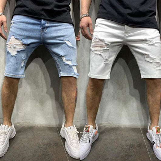 Pantalones slim rotos para hombre - Image 4
