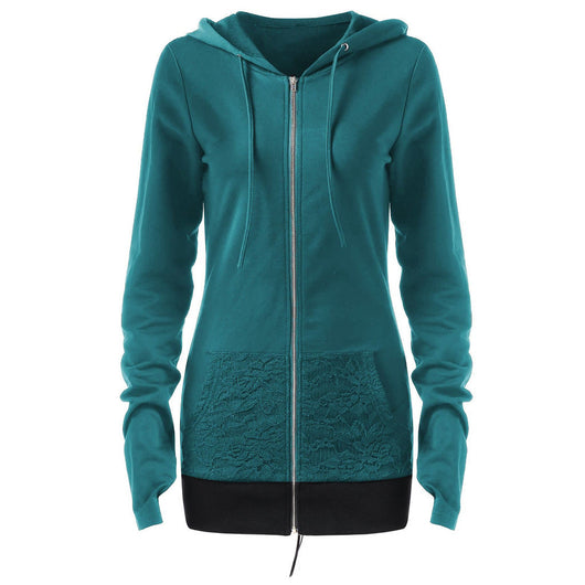 Abrigo Deportivo para Mujer con Capucha y Detalles de Encaje - Image 18