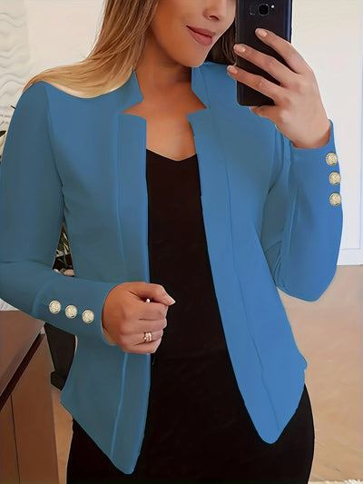 Blazer Ejecutivo de Color Sólido con Puños Estructurados - Image 18