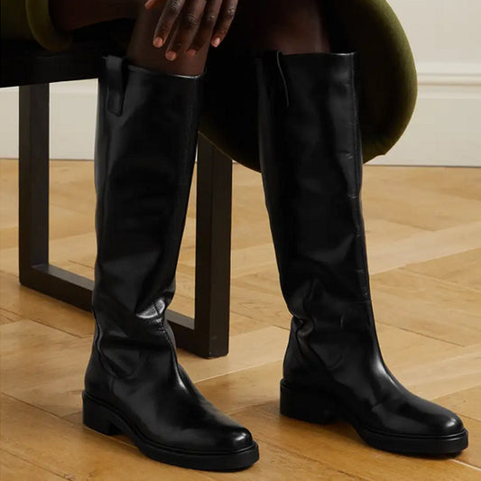 Botas de Caña Alta con Tacón Bajo para Otoño e Invierno