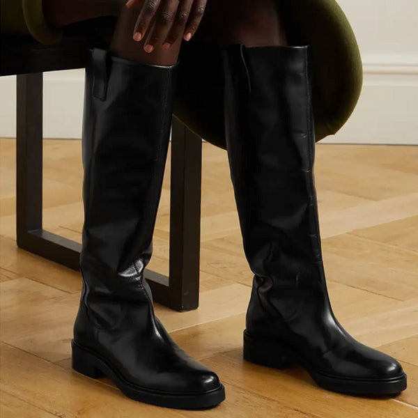 Botas de Caña Alta con Tacón Bajo para Otoño e Invierno