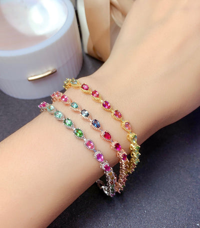 Pulsera de Turmalina Multicolor Natural para Mujer - Image 6