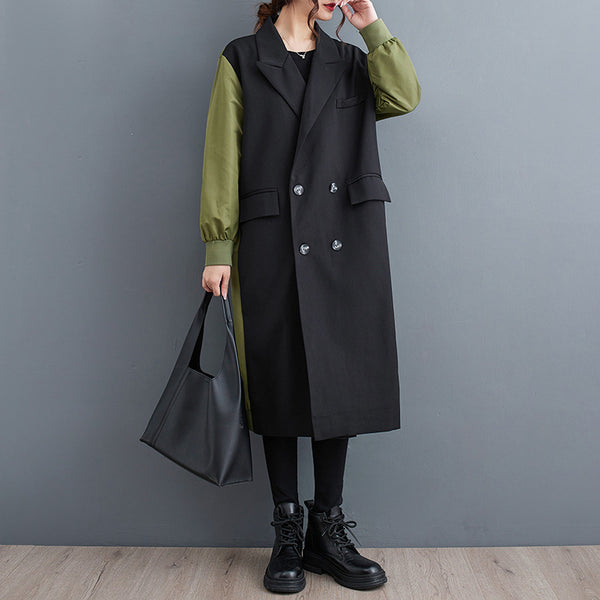 Abrigo Cardigan Doble Capa con Cuello Combinado - Estilo Casual Elegante