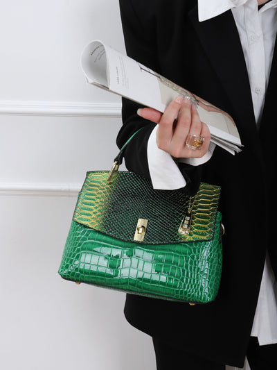Bolso Crossbody Mujer Patrón Serpiente y Cocodrilo Multicolor - Image 11
