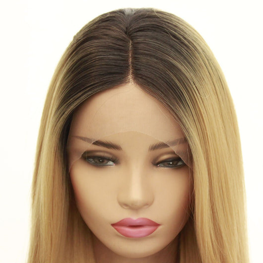 Peluca Frontal de Encaje Sintético Cabello Liso Largo - Image 7