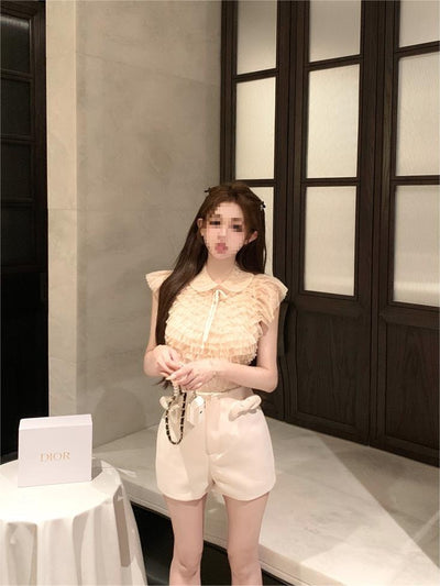 Blusa Elegante con Lazo Francés y Cuello de Solapa en Chifón - Image 10