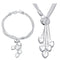 Plateado Plated Necklace Five Snake Bone Heart Necklaces A Set