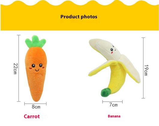 Juguete Interactivo de Peluche con Sonido - Frutas y Verduras para Perros y Gatos - Image 11