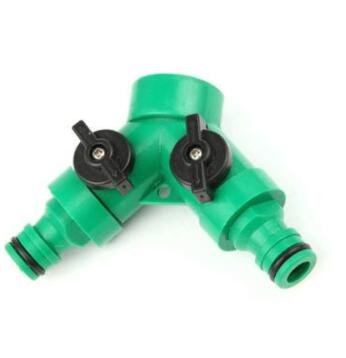 Conector Rápido Triple para Manguera de Riego con Válvula de Bola