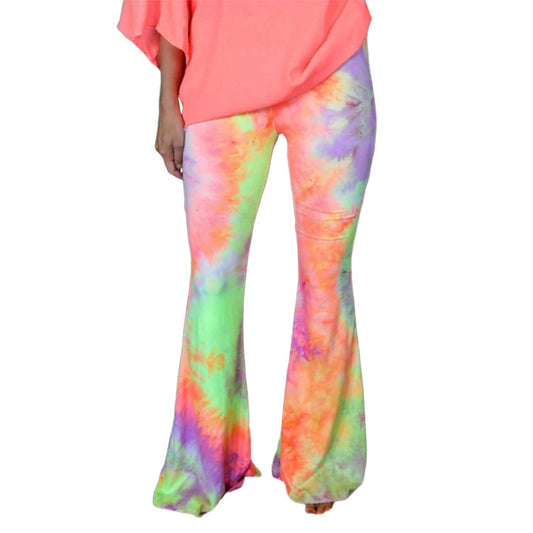 Pantalones Acampanados con Estampado Tie-Dye