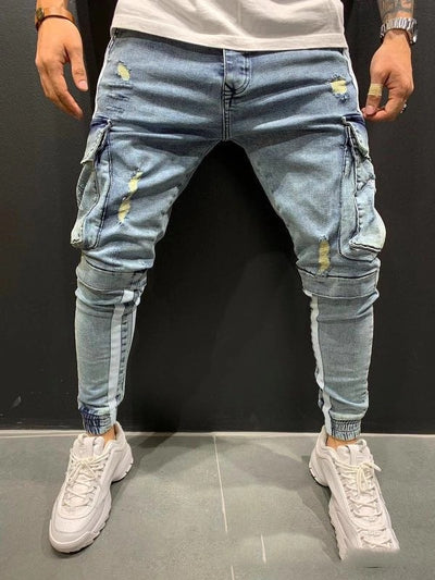 Pantalones Casuales Hombre con Corte Rodilla y Cierre Frontal - Image 6