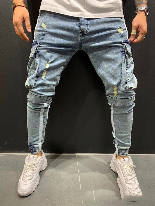 Pantalones Casuales Hombre con Corte Rodilla y Cierre Frontal - Image 6